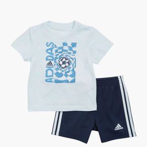 NWT ADIDAS Soccer Graphic T-Shirt & Shorts Set